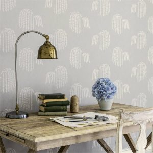 Wallpaper - Sanderson Waterperry Wallpaper Bay Willow Ivory/Gold