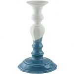 Gien – Rocaille Pastel – 1 Candlestick – H 27,5 cm – Bleu givre