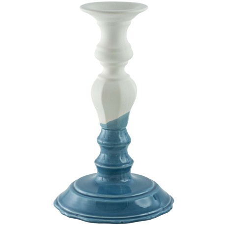 Gien - Rocaille Pastel - 1 Candlestick - H 27,5 cm - Bleu givre