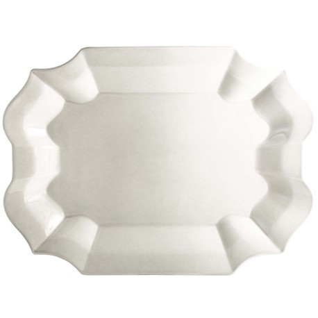 Gien - Rocaille Pastel - 1 Serving Tray - 45x36 cm - Blanc, 45x36 cm