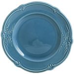 Gien – Rocaille Pastel – 4 Mugpes plates – Ø 17 cm – Bleu givre