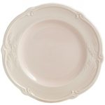 Gien – Rocaille Pastel – 4 Mugpes plates – Ø 17 cm – Rose poudre