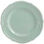 Gien – Rocaille Pastel – 4 Mugpes plates – Ø 17 cm – Vert celadon