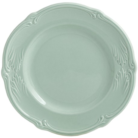 Gien - Rocaille Pastel - 4 Mugpes plates - Ø 17 cm - Vert celadon