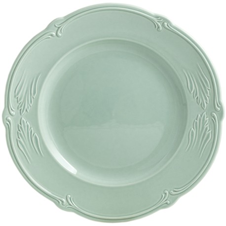Gien - Rocaille Pastel - 4 Dinner plates - Ø 28 cm - Vert celadon