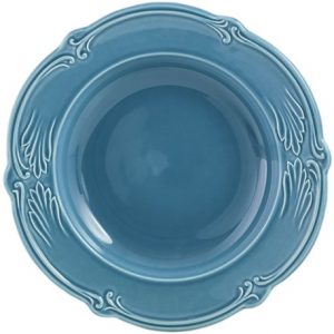 Gien - Rocaille Pastel - 4 Soup plates - Ø 22,5 cm - Bleu givre