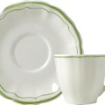 Gien - Filet Vert - 2 Tea cup & saucer