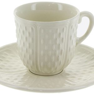 Gien - Pont aux Choux white - 2 coffee cup & saucer