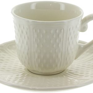 Gien - Pont aux Choux white - 2 tea cup & saucer