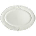 Gien - Rocaille Blanc - 1 Oval platter - 38,5 x 28,5 cm - white