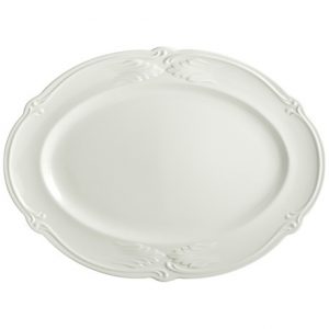 Gien - Rocaille Blanc - 1 Oval platter - 38,5 x 28,5 cm - white