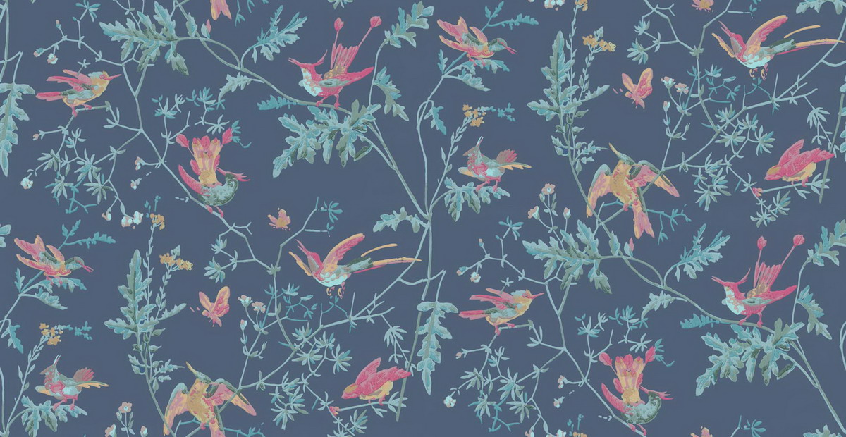 Wallpaper - Cole and Son - Archive Anthology - Hummingbirds-Hummingbirds 14068 - Half drop - 52 cm x 10.05 m