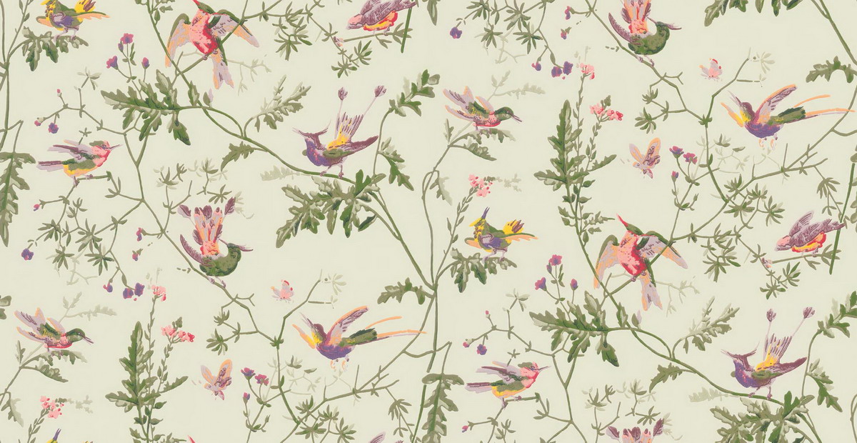 Wallpaper - Cole and Son - Archive Anthology - Hummingbirds-Hummingbirds 14070 - Half drop - 52 cm x 10.05 m