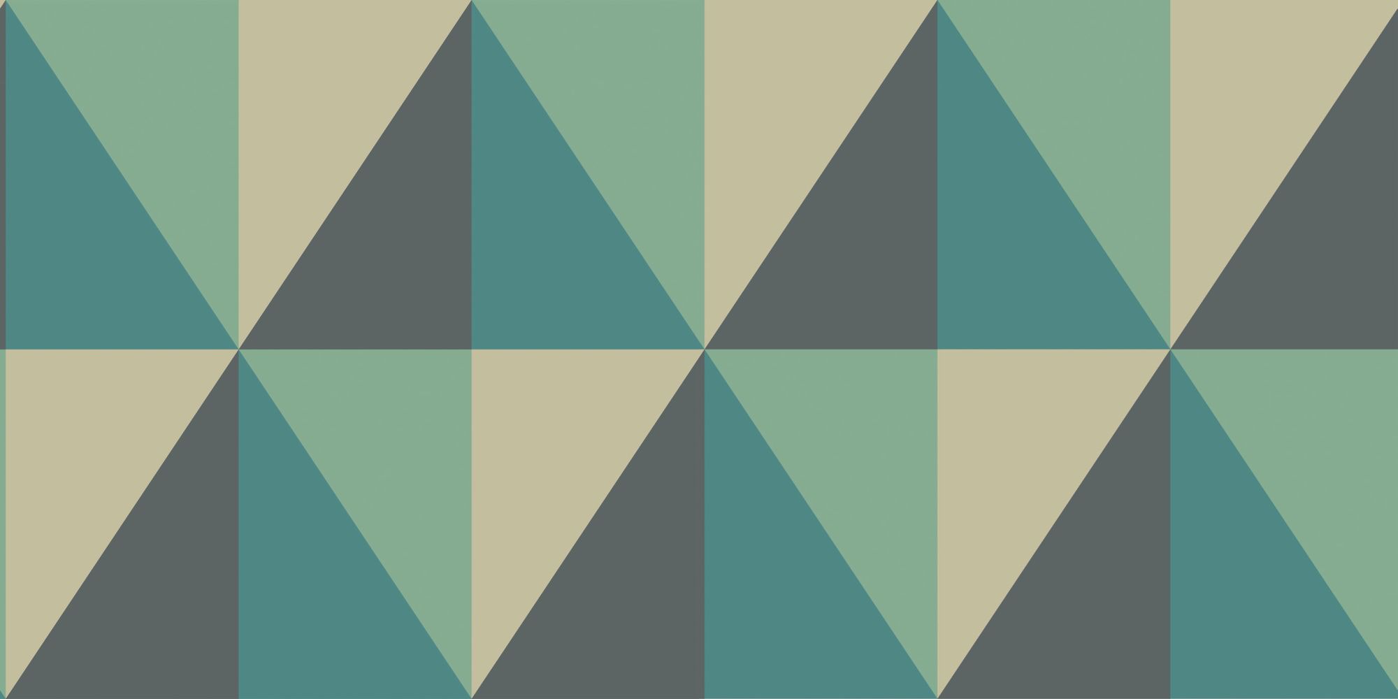 Wallpaper - Cole and Son - Geometric II - Apex Grand-Teal - Half drop -