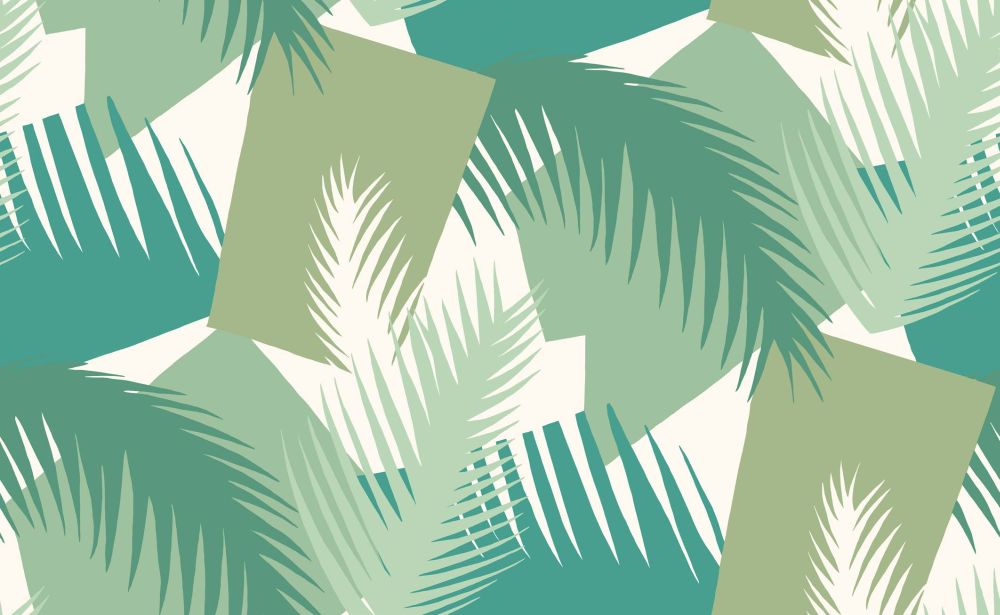 Tapet - Cole and Son - Geometric II - Deco Palm-Green - Half drop -