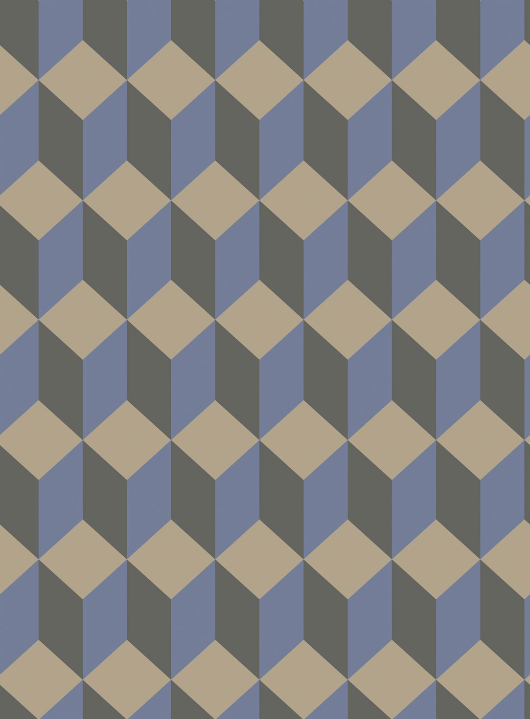 Wallpaper - Cole and Son - Geometric II - Delano-Blue and Black - Straight match -