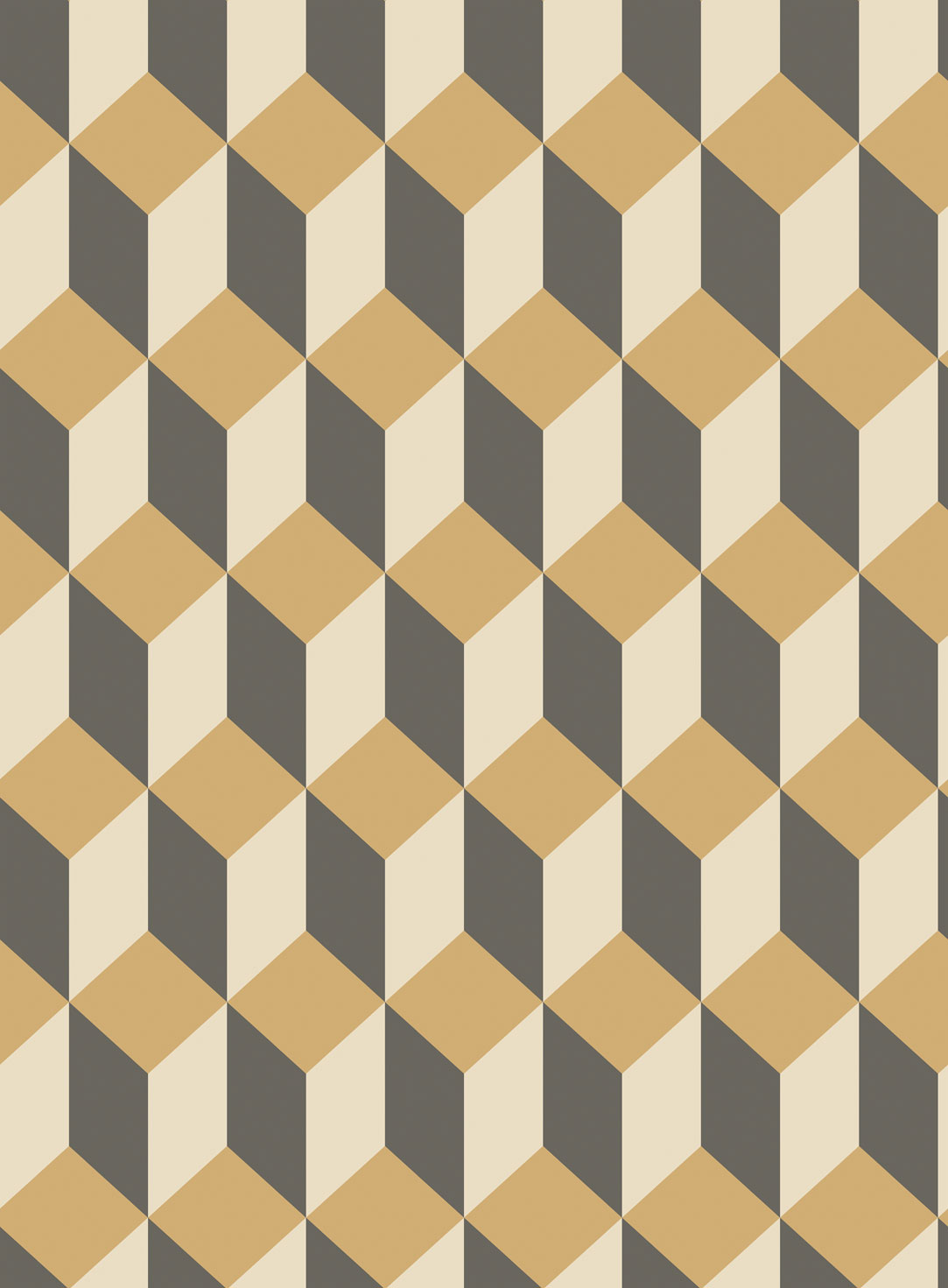 Wallpaper - Cole and Son - Geometric II - Delano-Gold and Black - Straight match -