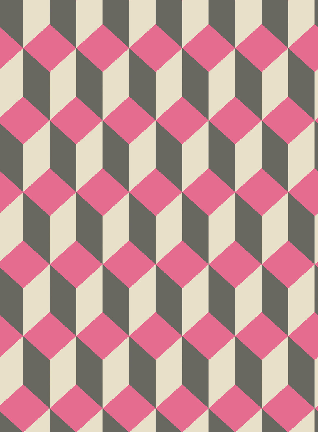 Tapet - Cole and Son - Geometric II - Delano-Pink and Black - Straight match -