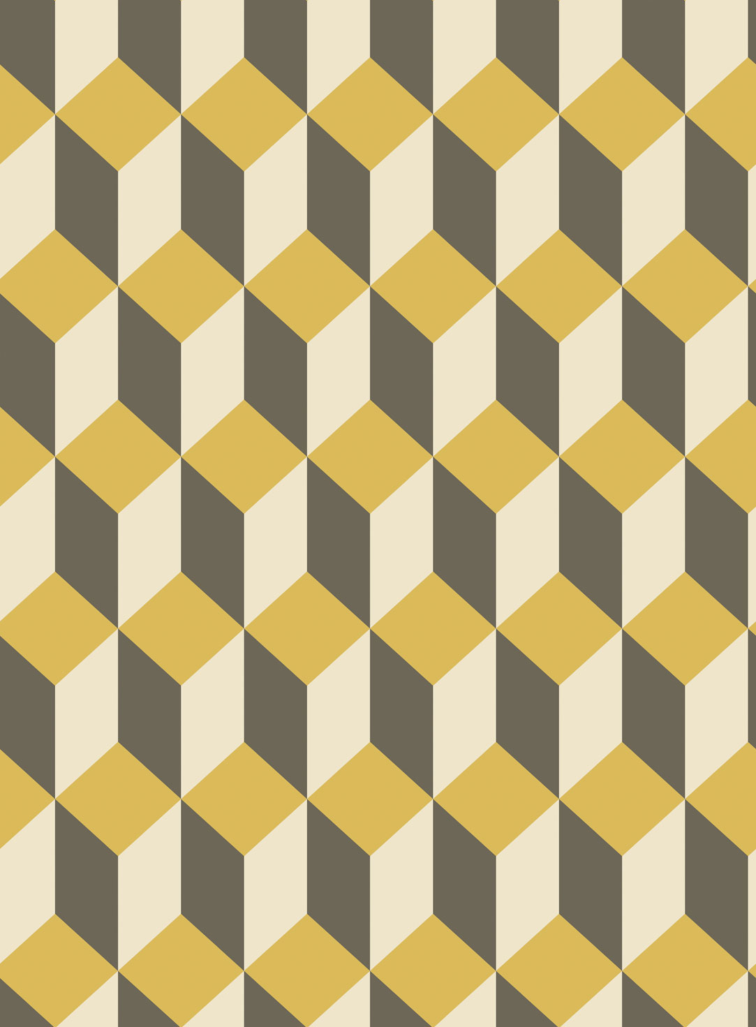 Tapet - Cole and Son - Geometric II - Delano-Yellow and Black - Straight match -