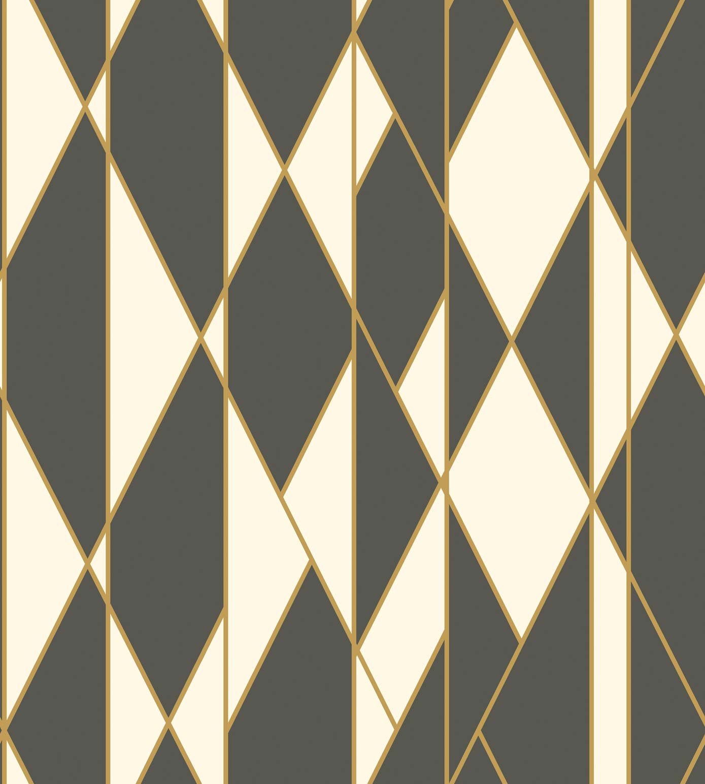 Wallpaper - Cole and Son - Geometric II - Oblique-Black White - Straight match -