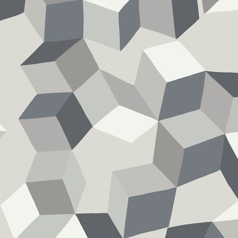 Wallpaper - Cole and Son - Geometric II - Puzzle-Black White - Half drop -