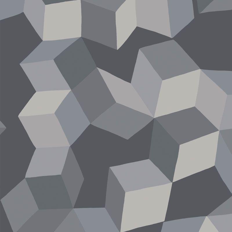 Wallpaper - Cole and Son - Geometric II - Puzzle-Grey and Black - Half drop -