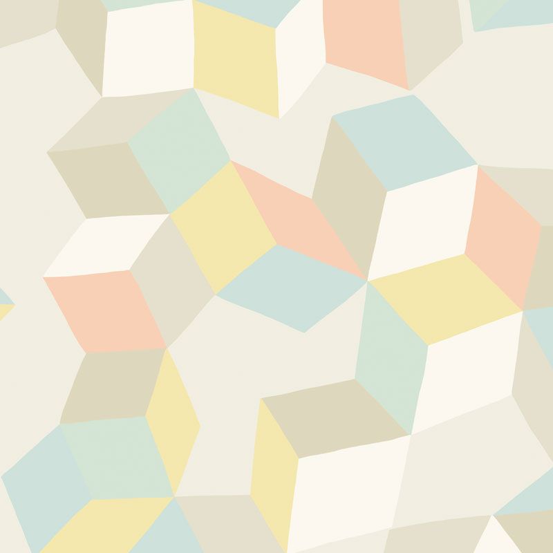 Wallpaper - Cole and Son - Geometric II - Puzzle-Pale Pastel - Half drop -
