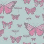 Wallpaper-Cole-and-Son-Whimsical-Butterflies-amp-Dragonflies-Pink-on-Blue-1