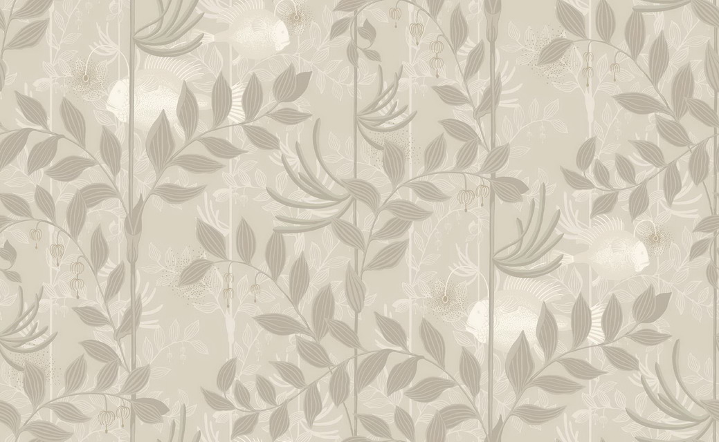 Wallpaper - Cole and Son - Whimsical - Nautilus-Neutral Silver - Half drop -