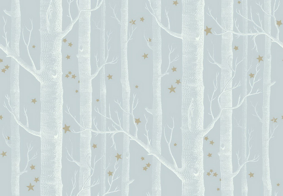 Wallpaper - Cole and Son - Whimsical - Woods & Stars-Powder Blue - Half drop -
