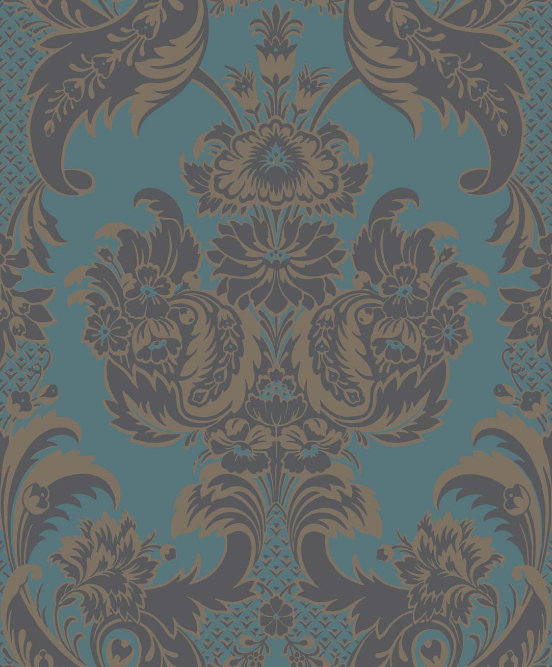 Wallpaper - Cole and Son - Albemarle - Wyndham - Turquoise