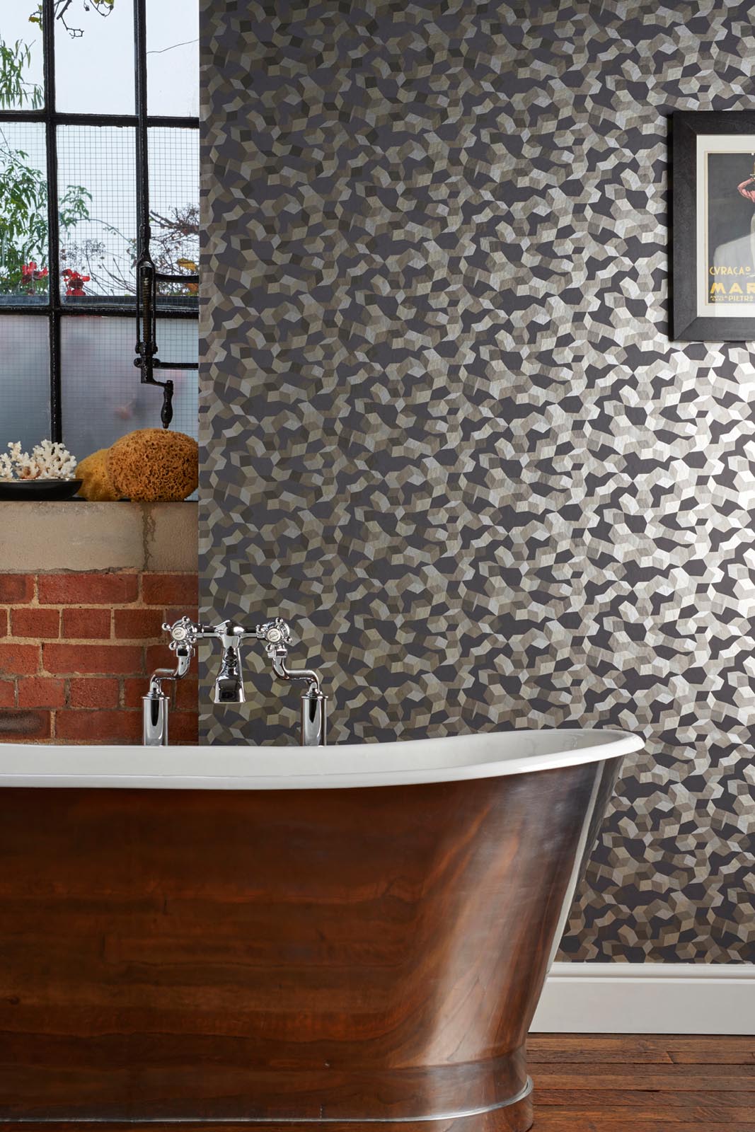 Wallpaper - Cole and Son - Curio - Ingot - Charcoal & Silver