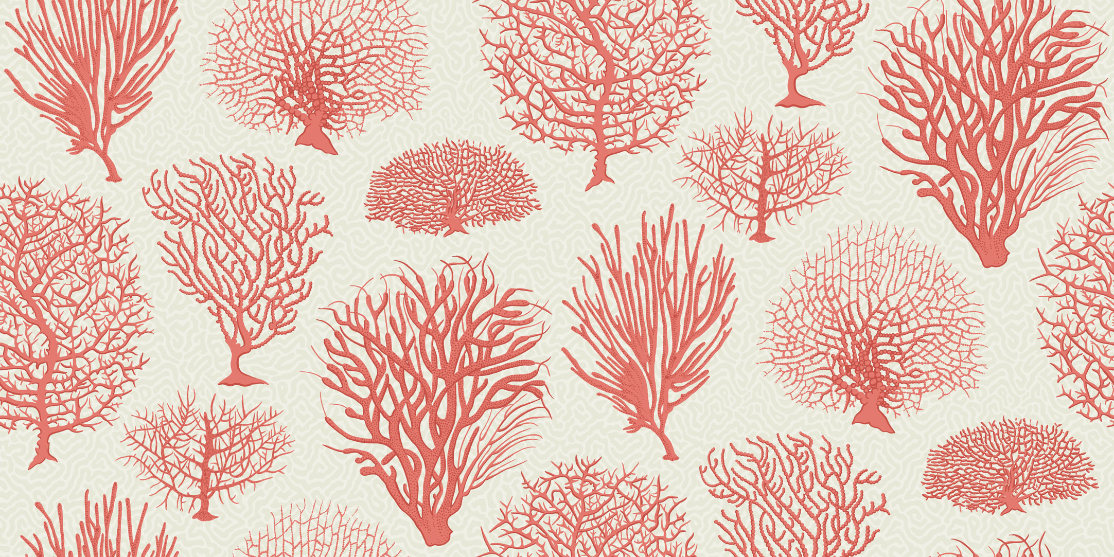 Wallpaper - Cole and Son - Curio - Seafern - Coral
