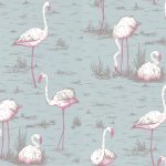 Wallpaper – Cole and Son – New Contemporary – Flamingos – Pink on Blue