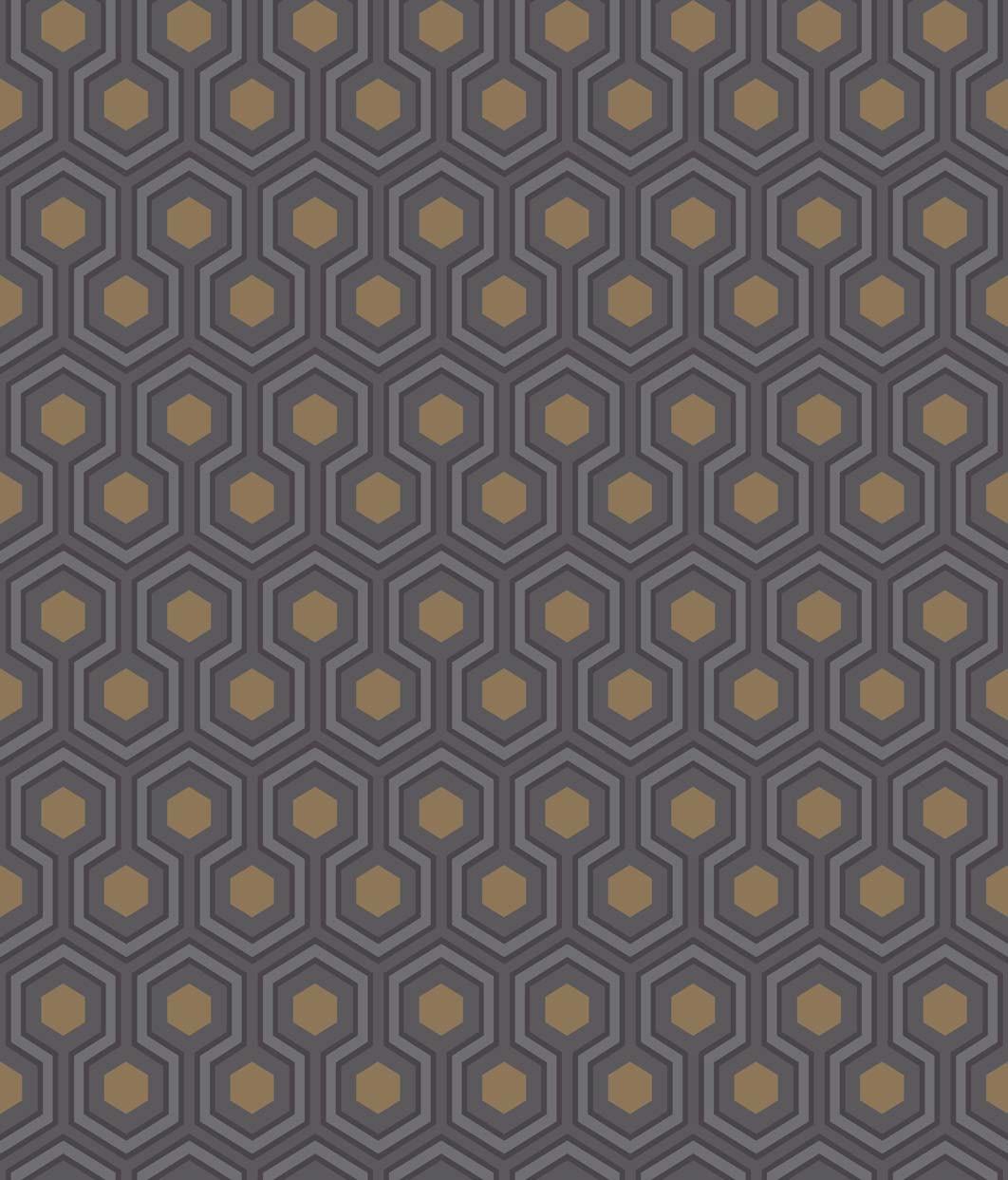 Tapet – Cole and Son – New Contemporary – Hicks’ Hexagon – Dark Grey And Bronze