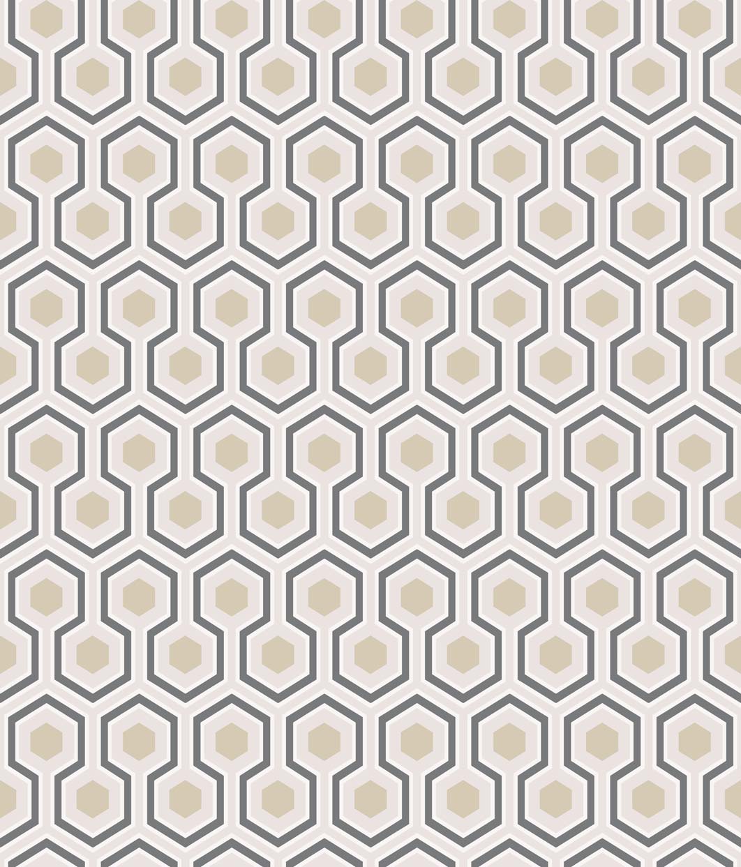 Tapet - Cole and Son - New Contemporary- Hicks' Hexagon - Gilver White And Black
