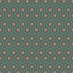 Wallpaper – Cole and Son – New Contemporary – Hicks’ Hexagon – Teal And Gold