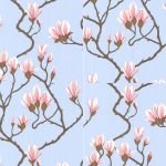 Tapet – Cole and Son – New Contemporary – Magnolia – Pink on Sky Blue