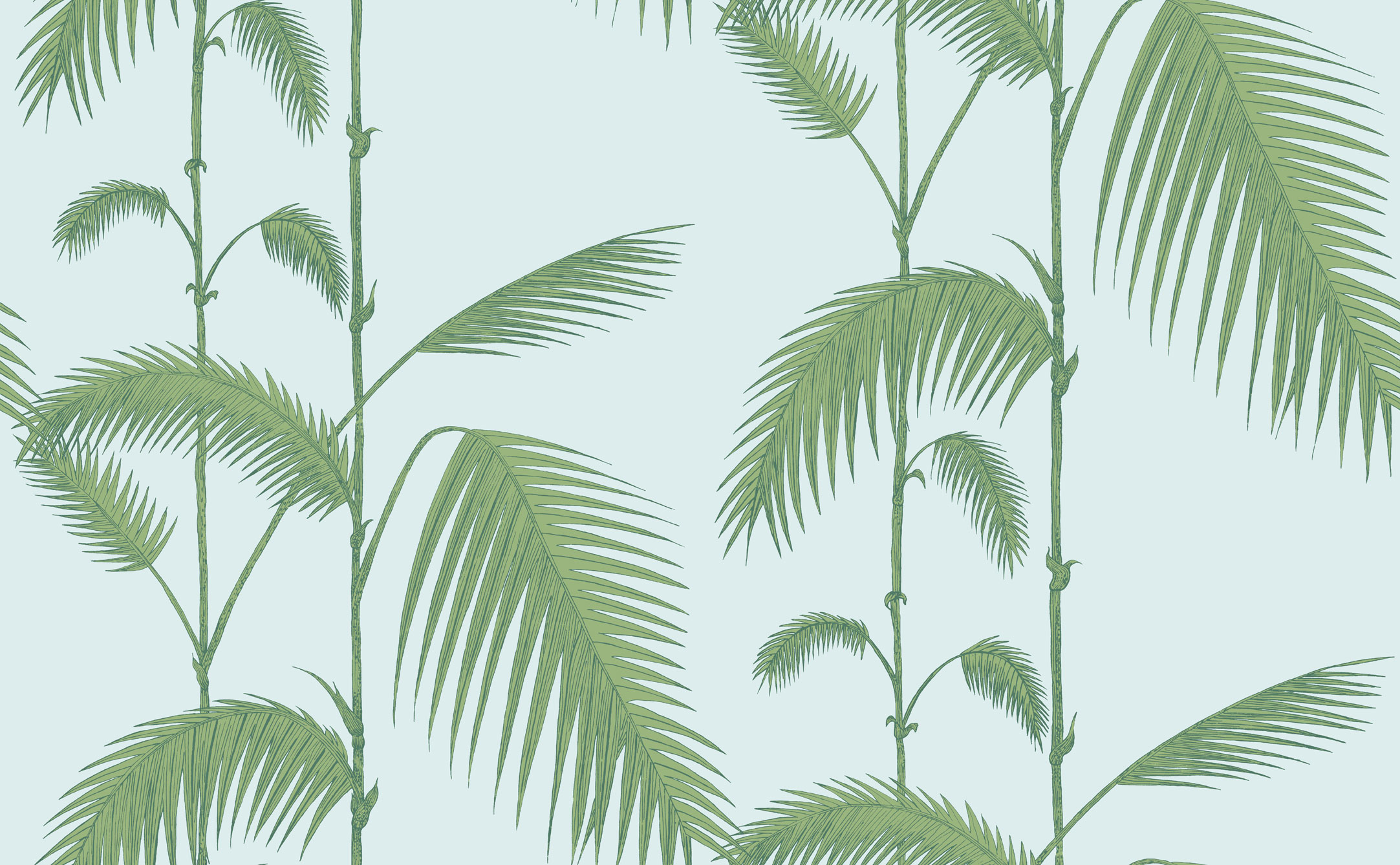 Wallpaper - Cole and Son - New Contemporary- Palm Leaves - Blue