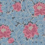 Wallpaper – Cole and Son – Pearwood – Aurora – Cerise, Cerulean Blue on Midnight