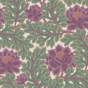 Wallpaper - Cole and Son - Pearwood - Aurora - Mulberry & Sage on Parchment