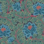 Wallpaper – Cole and Son – Pearwood – Aurora – Petrol & Teal on Ink