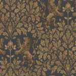 Tapet-Cole_and_Son-Pearwood-Boscobel-Oak-Metallic-Antique-Gold-on-Black-1