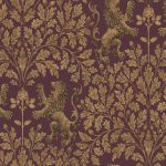 Wallpaper-Cole_and_Son-Pearwood-Boscobel-Oak-Metallic-Autumnal-Gold-on-Claret-1