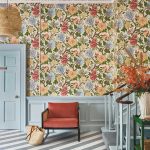 Wallpaper-Cole_and_Son-Pearwood-Midsummer-Bloom-Chartreuse-Rouge-Leaf-Green-on-Parchment-1-1