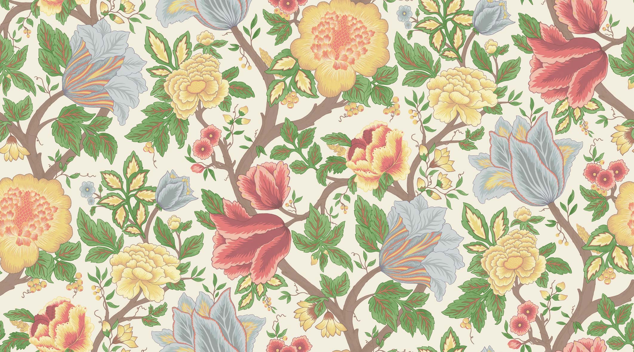 Wallpaper - Cole and Son - Pearwood - Midsummer Bloom - Chartreuse