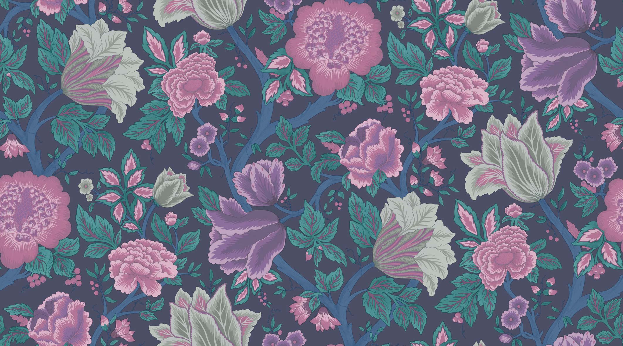 Wallpaper - Cole and Son - Pearwood - Midsummer Bloom - Mulberry