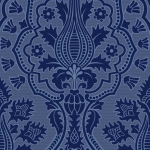 Wallpaper - Cole and Son - Pearwood - Pugin Palace Flock - Dark Hyacinth