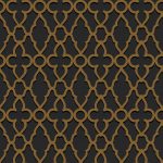 Wallpaper – Cole and Son – Pearwood – Treillage – Metallic Bronze on Charcoal