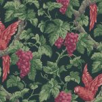 Tapet – Cole and Son – Pearwood – Woodvale Orchard – Ruby, Rose, Olive Green on Charcoal